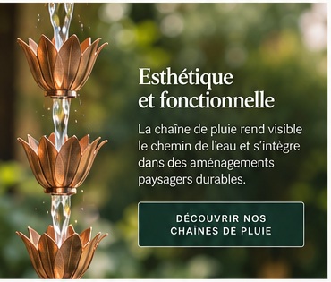 Détail d'une chaîne de pluie à coupelles